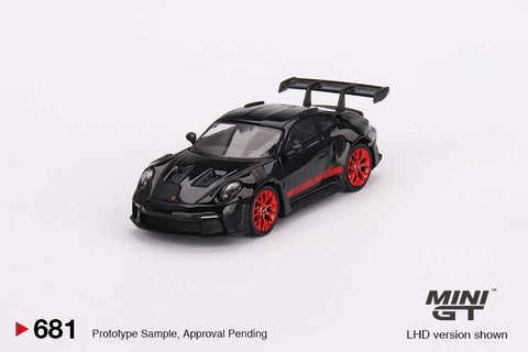 Mini GT 1/64 Porsche 911 (992) GT3 RS Black with Pyro Red