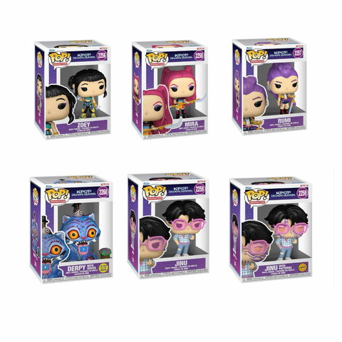 Funko Pop! Animation: KPOP Demon Hunters Set of 5 + Jinu Chase