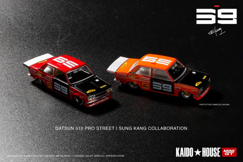 [ Kaido House x MINI GT ] Datsun 510 Pro Street SK510 Red & Orange (Set)