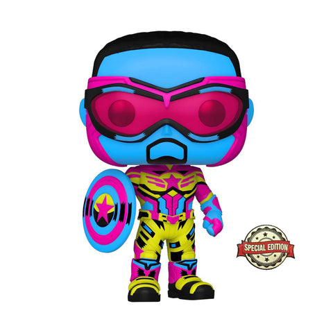 Funko Pop! Marvel: The Falcon and Winter Soldier- Captain America (Blacklight) Special Edition