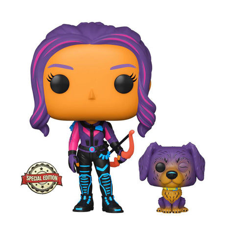 Funko Pop! Marvel: Hawkeye - Kate Bishop & Lucky (Blacklight) Special Edition