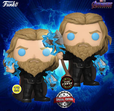 Funko Pop! Marvel - Avengers Endgame - Thor w/ Thunder Chase (GW) bundle