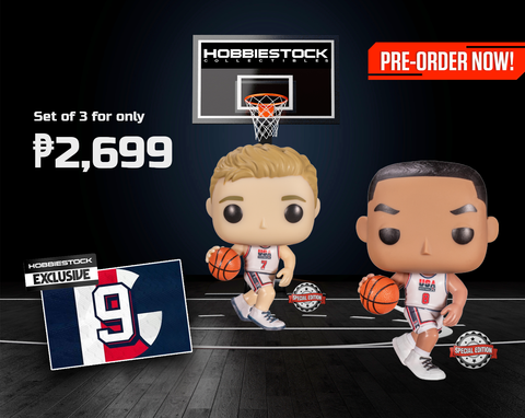 Funko Pop! Set of 3: NBA Legends Scottie Pippen (SE) + Larry Bird (SE) + Mystery Card White #9