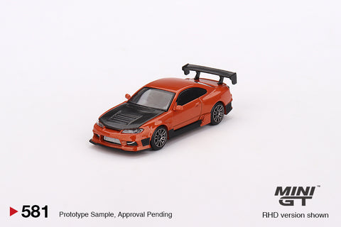 Mini GT 1/64 Nissan Silvia S15 D-MAX Metallic Orange RHD