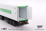 Mini GT 1/64  Western Star 49X Blue w/ 40' reefer container EVERGREEN LHD