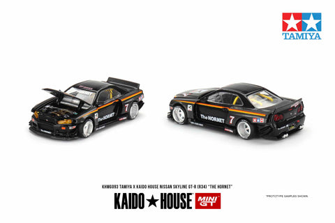 Kaido House x Mini GT Nissan Skyline GTR R34 Kaido works Tamiya Hornet V1