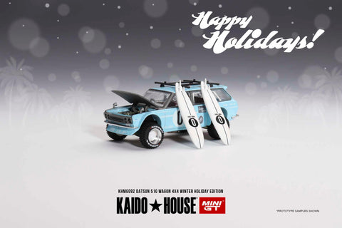 Kaido House x Mini GT Datsun KAIDO 510 Wagon Kaido GT surf Safari RS winter spec