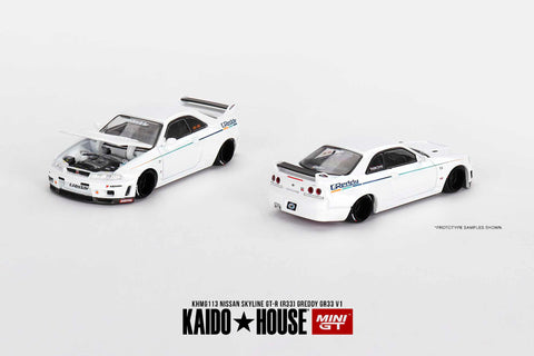 Kaido House x Mini GT Nissan Skyline GTR R33 Greddy GR33 V1