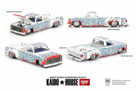 Kaido House x Mini GT Chevrolet Silverado Dually on Fire V2