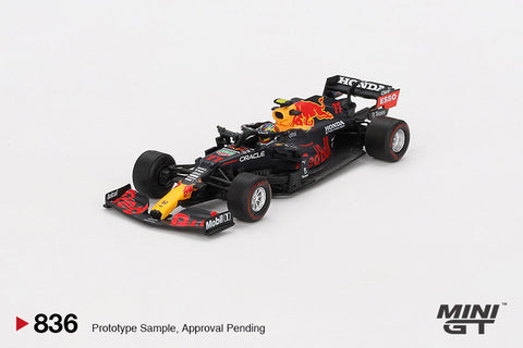 Mini GT 1/64 "Red Bull RB16B #11 Sergio Pérez   2021 Azerbaijan Grand Prix Winner" LHD