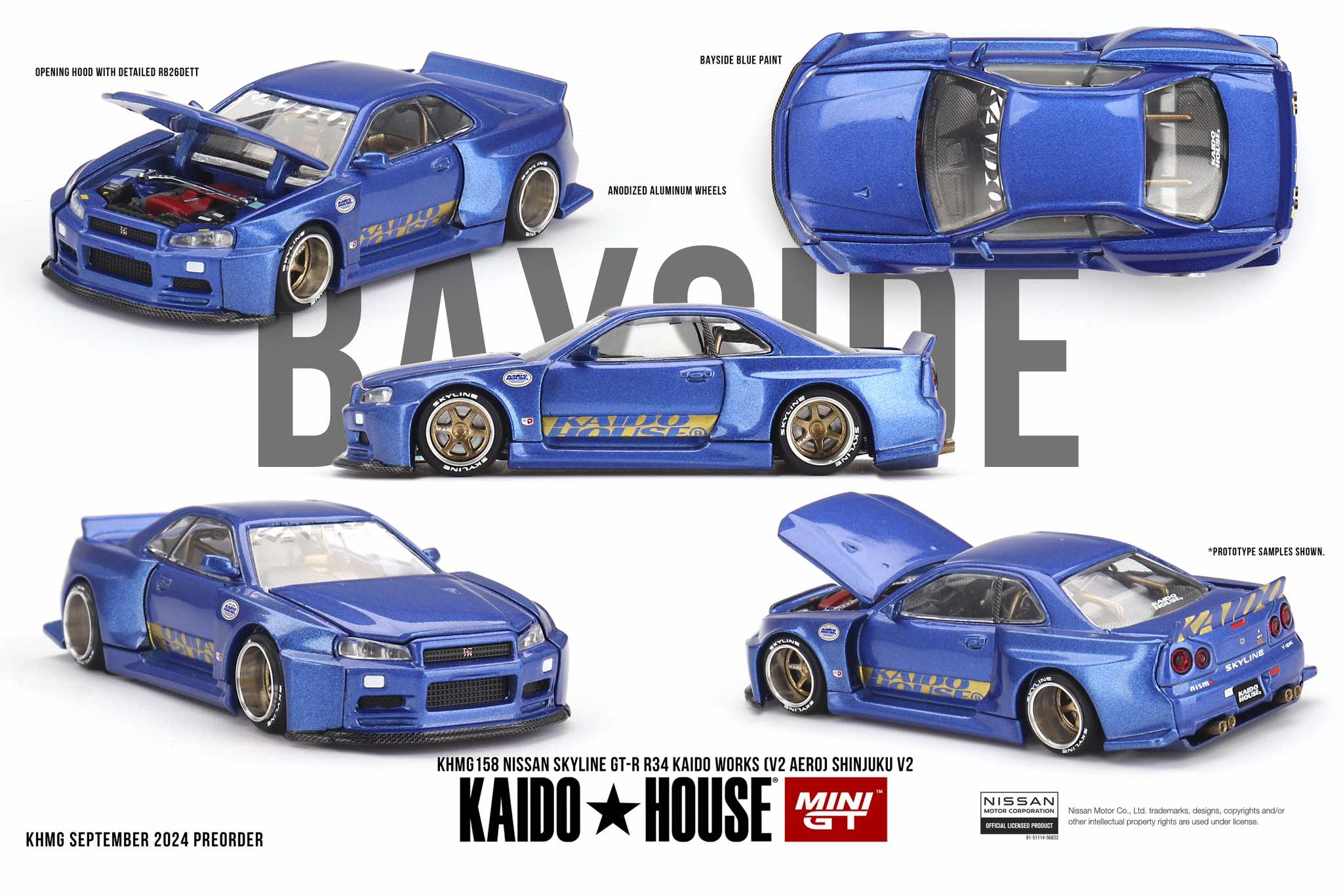 ミニカー KAIDO HOUSE Nissan Skyline R34 Mini Gt Kaido House 1:64 Nissan Skyline GT-R (R34) Shinjuku