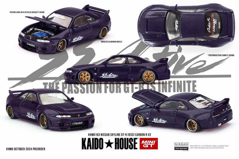 Kaido House x Mini GT 1/64 Nissan Skyline GT-R (R33) Active Carbon R V2