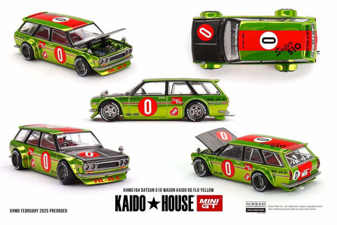 Kaido House x Mini GT Datsun KAIDO 510 Wagon OG  Flo Yellow