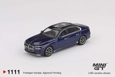 Mini GT 1/64 BMW i7 xDrive60 Tanzanite Blue Metallic
