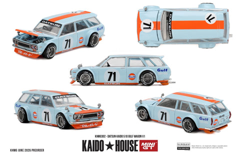 Kaido House x Mini GT Datsun KAIDO 510 GULF Wagon V1