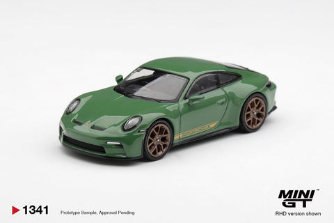 Mini GT Porsche 911 (992) GT3 Touring Auratium Green Blister Packaging