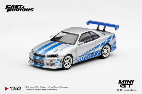 Mini GT Nissan Skyline GT-R  C-West "2 Fast 2 Furious"  Brian O'Conner / Blister Packaging