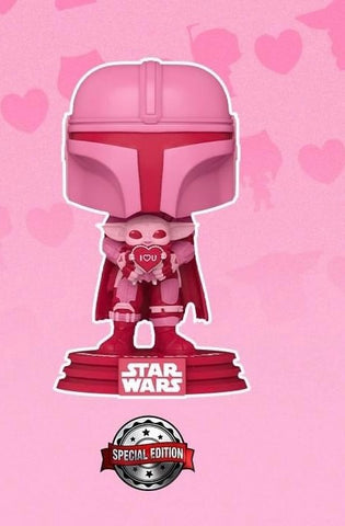 Funko Pop! Star Wars: Valentines S2 - Mandalorian with Grogu (Special Edition)