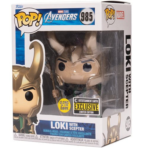 Funko Pop! Marvel: Avengers Loki with Scepter Entertainment Earth Exclusive