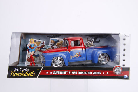Hollywood Rides 1: 24 Vehicle - 1956 Ford F100 w/ Super Girl Figure