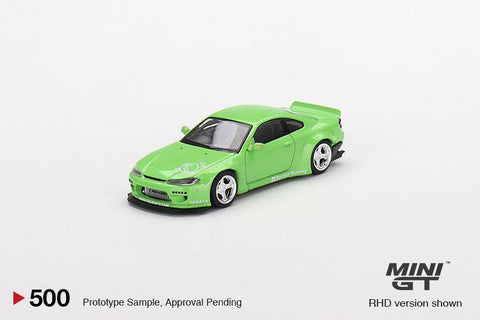 Mini GT 1/64 Nissan Silvia Pandem S15 Green RHD