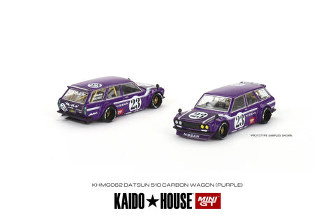 Kaido House x MINI GT Datsun KAIDO 510 Wagon Carbon fiber ver 1 Purple